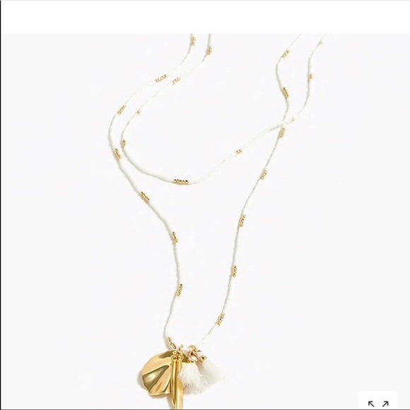 J. Crew Jewelry - J.crew beaded shell and tassel pendant necklace